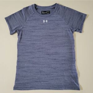Under Armour Women's HeatGear® Navy  Heather Short Sleeve Crewneck Pullover Top